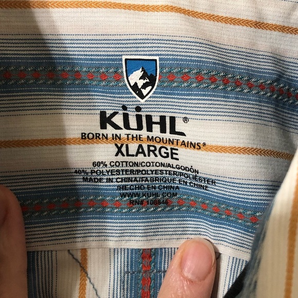 Kuhl Mens Shortsleeve Button Up Western Vintage Stripe Shirt - Size XL - Picture 7 of 9